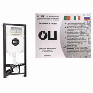 Инсталляция OLI 80 ECO, мех.+панель слива Slim хром.